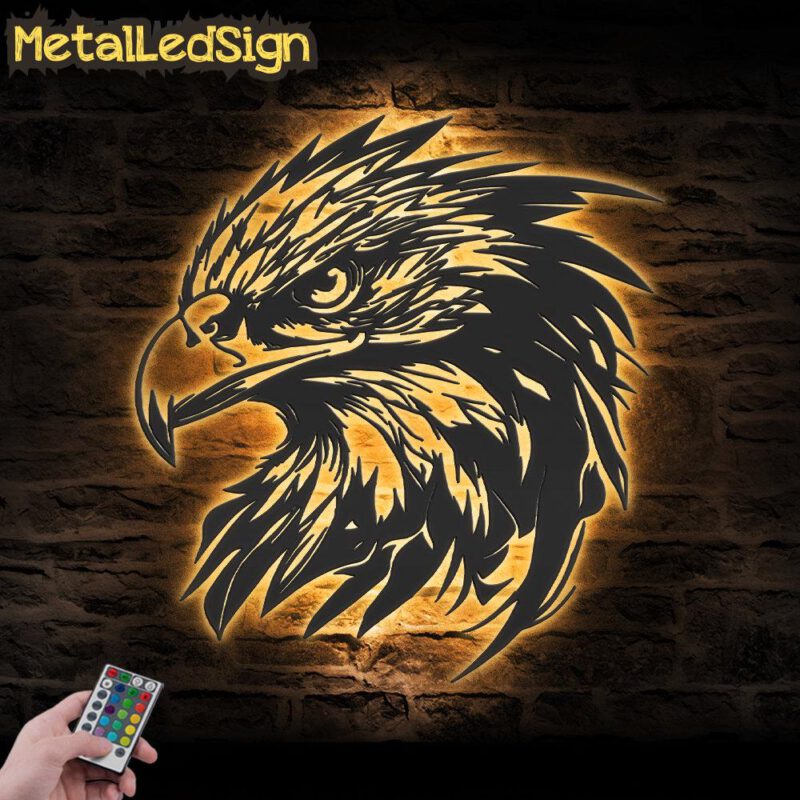 American Eagle Metal Wall Art Led Light