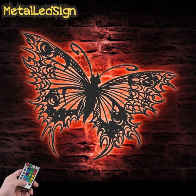 Butterfly Metal Wall Art Led Light - Image 3