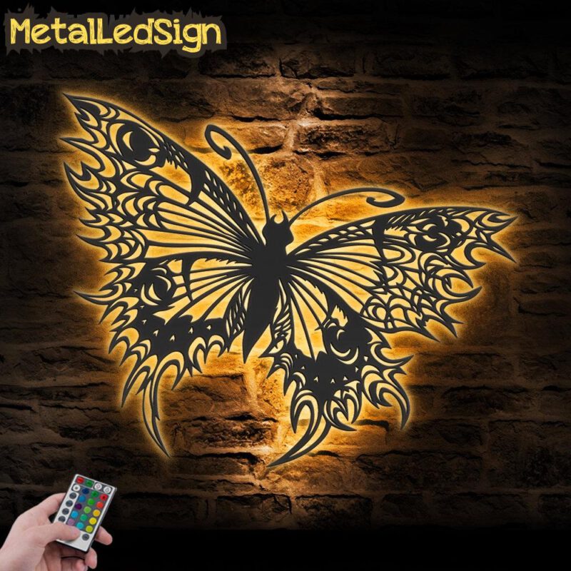 Butterfly Metal Wall Art Led Light