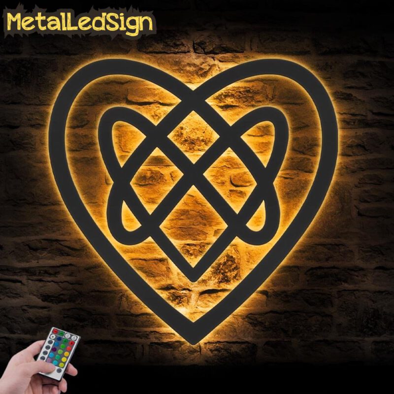 Celtic Motherhood Symbol Metal Wall Art Led Light