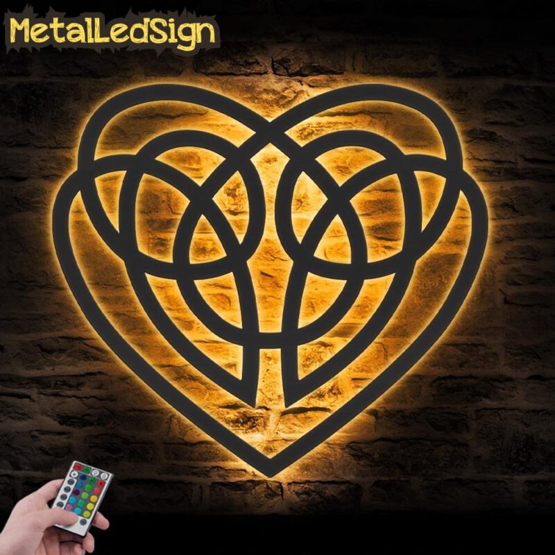 Celtic Motherhood Symbol Metal Wall Art Led Light