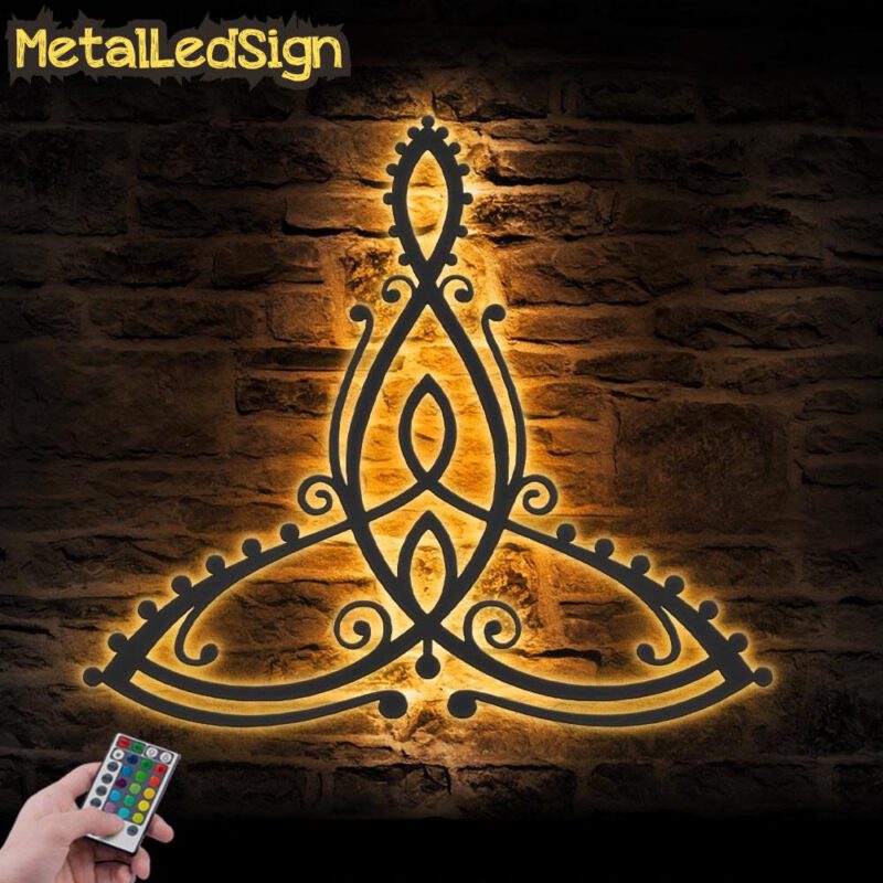 Celtic Motherhood Symbol Metal Wall Art Led Light