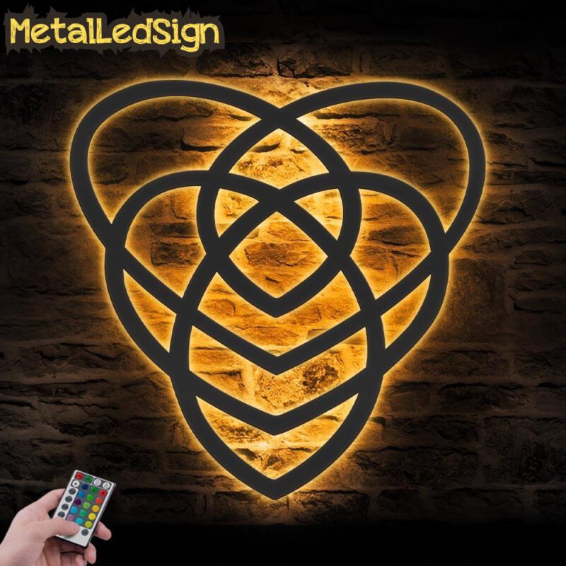 Celtic Motherhood Symbol Metal Wall Art Led Light