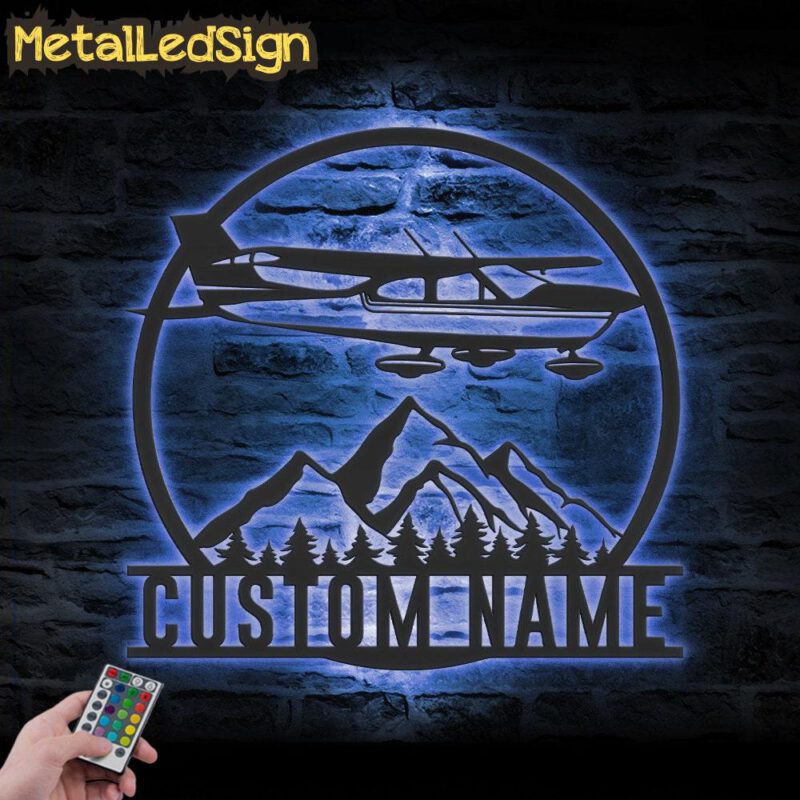 Custom Aircraft Hangar Metal Wall Art Led Light - Image 2