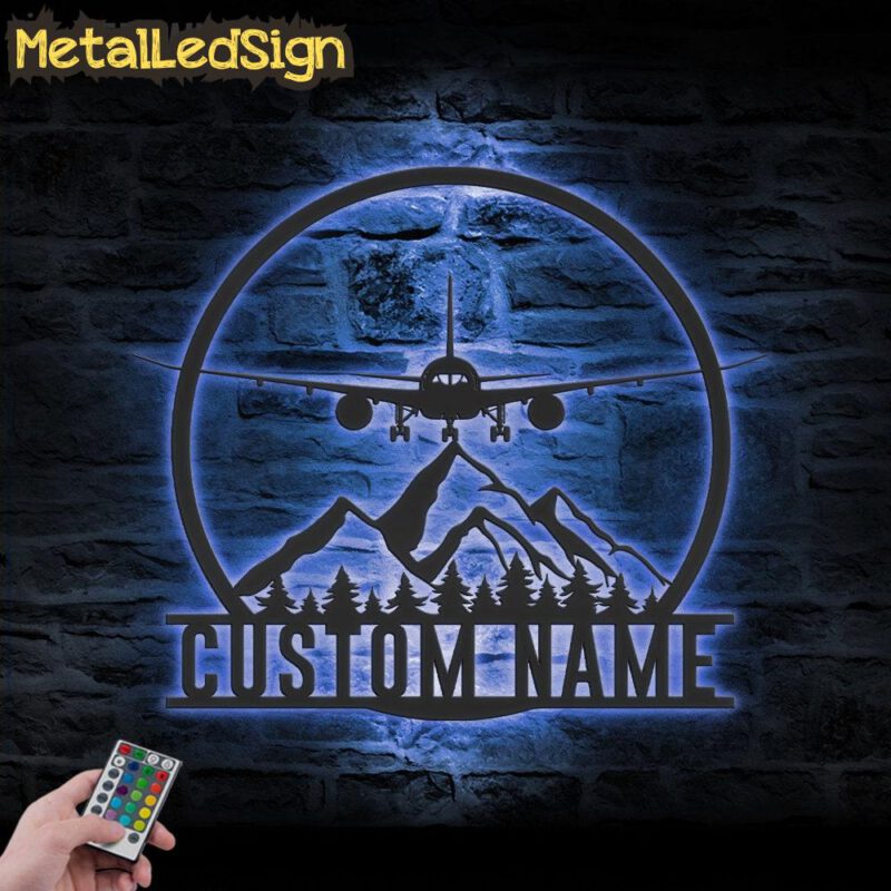 Custom Aircraft Hangar Metal Wall Art Led Light - Image 2