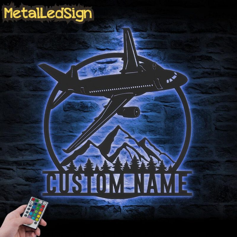 Custom Aircraft Hangar Metal Wall Art Led Light - Image 2