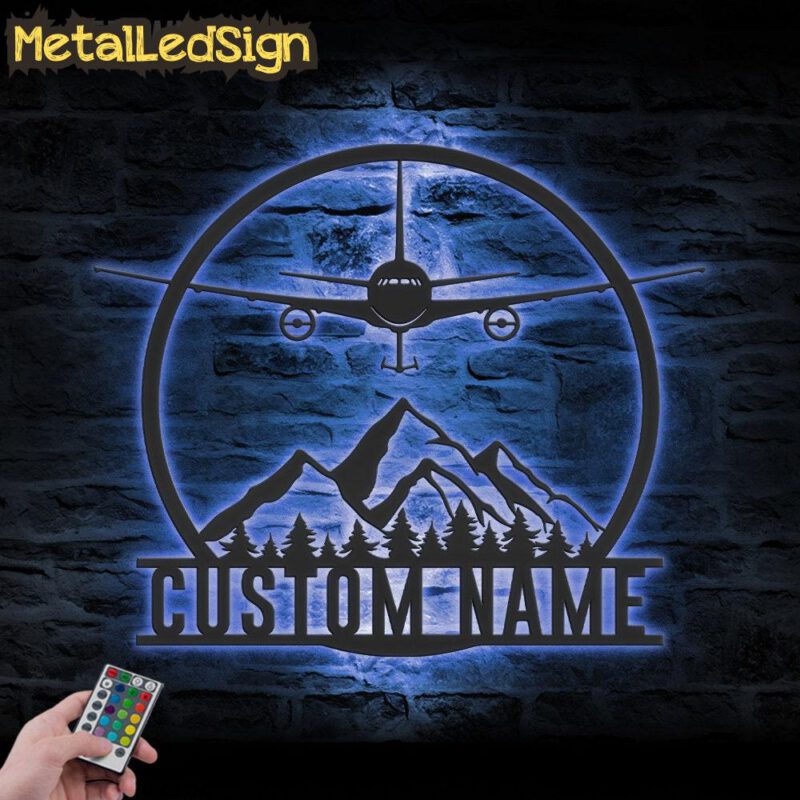 Custom Aircraft Hangar Metal Wall Art Led Light - Image 2