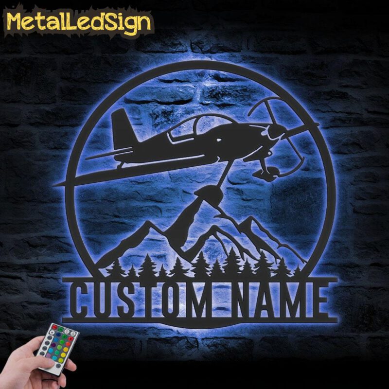 Custom Aircraft Hangar Metal Wall Art Led Light - Image 2