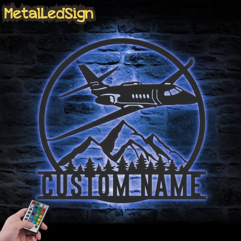 Custom Aircraft Hangar Metal Wall Art Led Light - Image 2