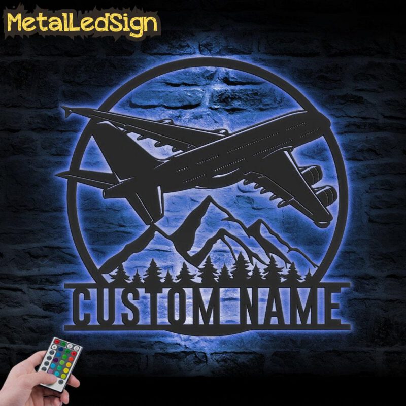 Custom Aircraft Hangar Metal Wall Art Led Light - Image 2