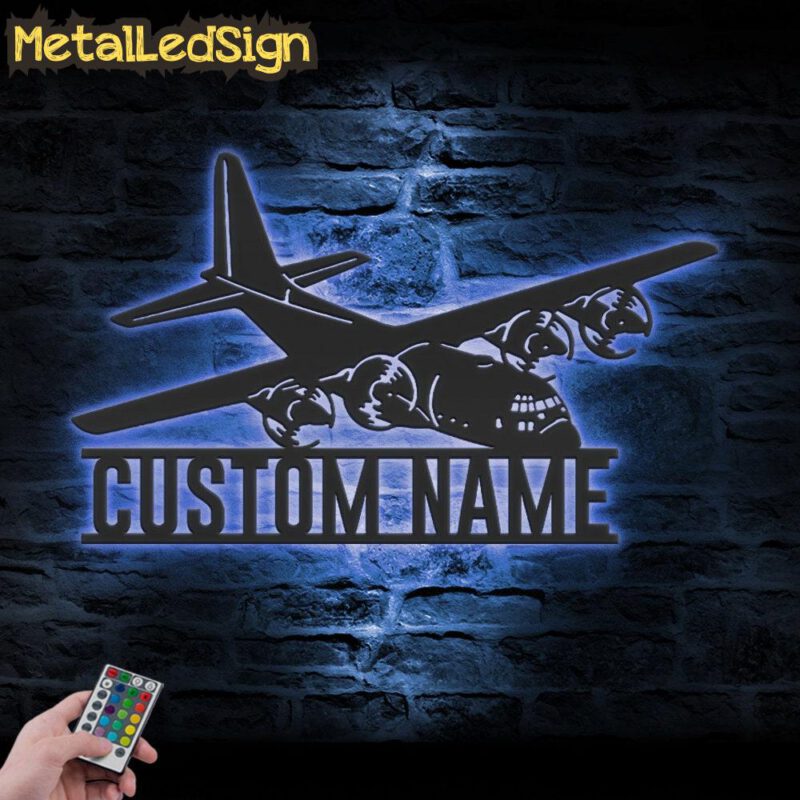 Custom Aircraft Hangar Metal Wall Art Led Light - Image 2