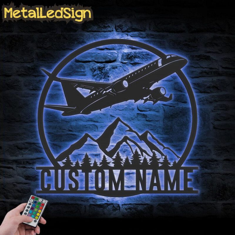 Custom Aircraft Hangar Metal Wall Art Led Light - Image 2