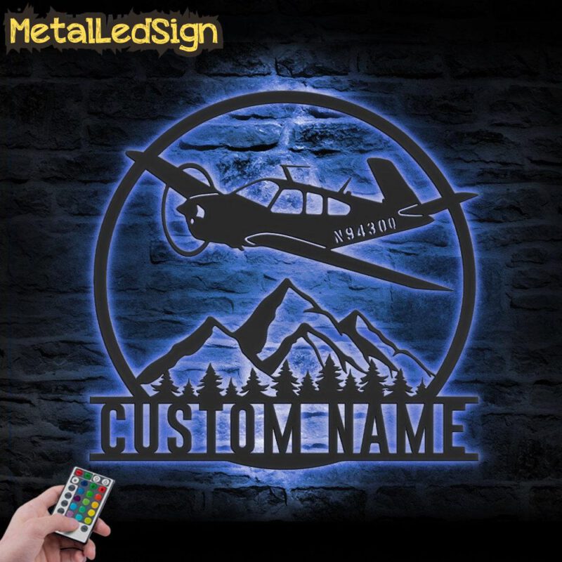 Custom Aircraft Hangar Metal Wall Art Led Light - Image 2