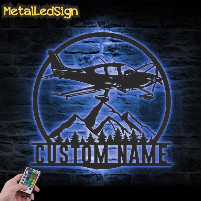 Custom Aircraft Hangar Metal Wall Art Led Light - Image 2