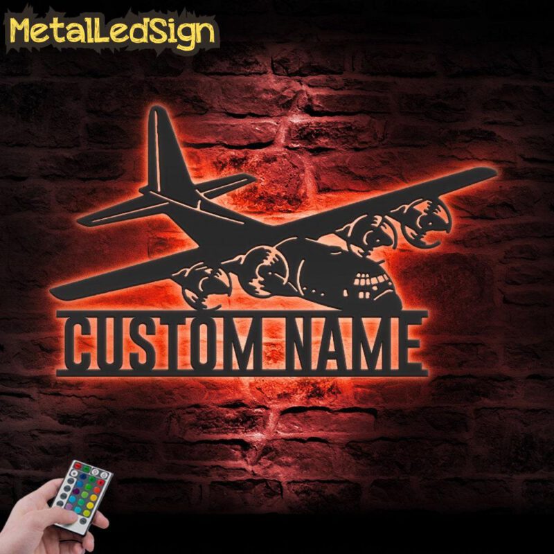 Custom Aircraft Hangar Metal Wall Art Led Light - Image 3