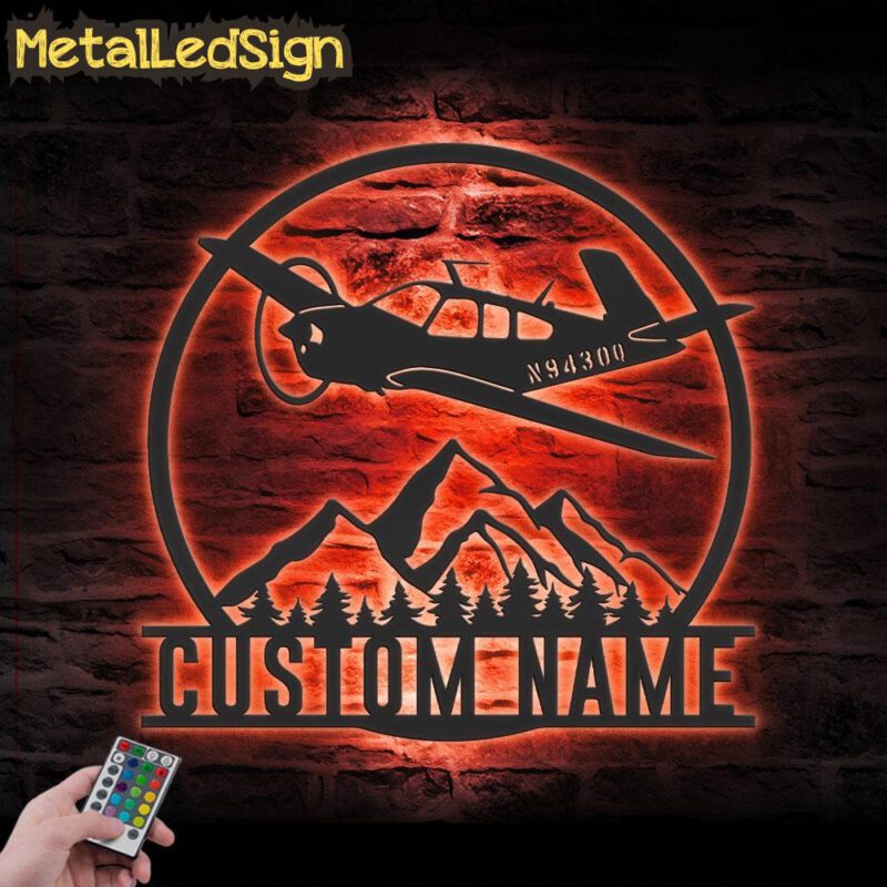 Custom Aircraft Hangar Metal Wall Art Led Light - Image 3