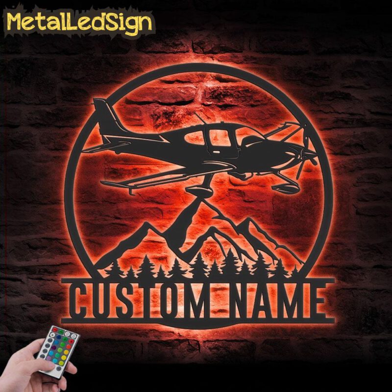 Custom Aircraft Hangar Metal Wall Art Led Light - Image 3