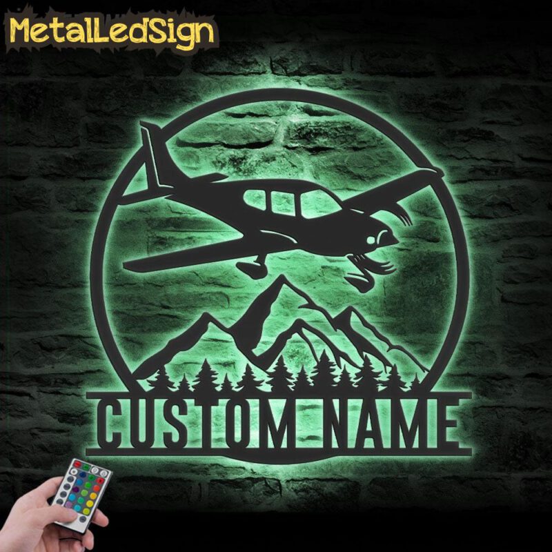 Custom Aircraft Hangar Metal Wall Art Led Light - Image 4