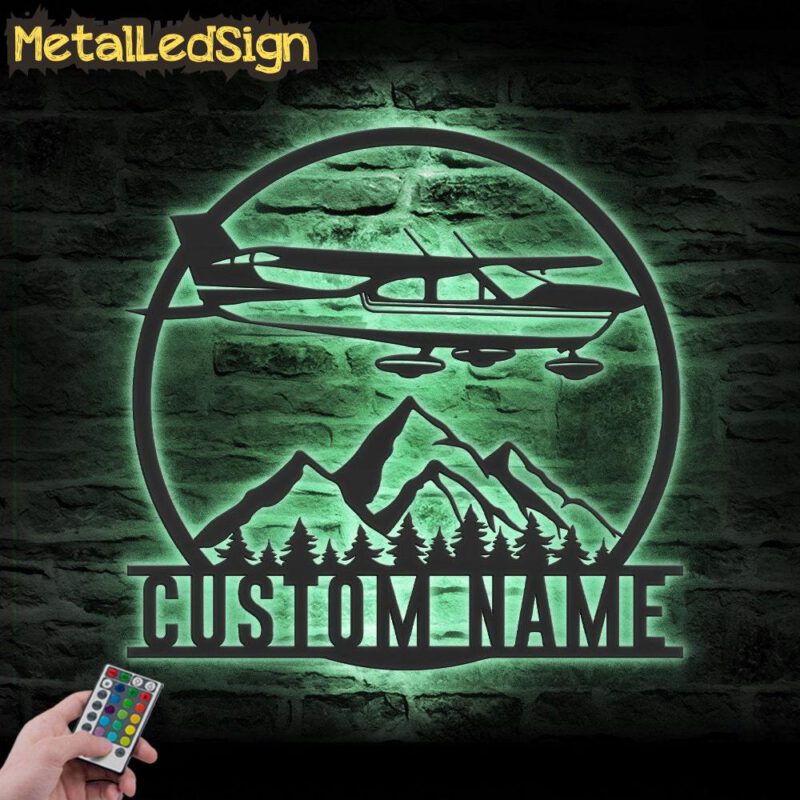 Custom Aircraft Hangar Metal Wall Art Led Light - Image 4