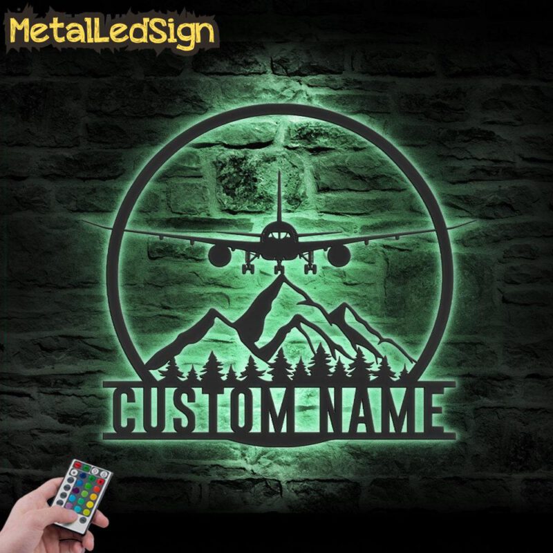 Custom Aircraft Hangar Metal Wall Art Led Light - Image 4