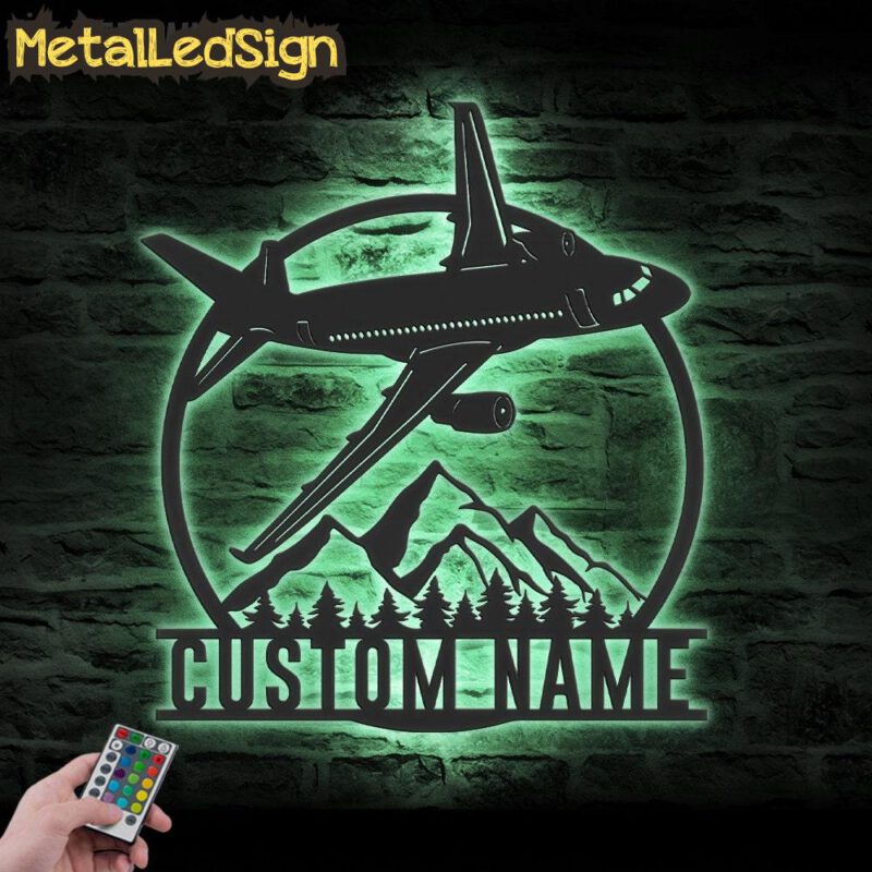 Custom Aircraft Hangar Metal Wall Art Led Light - Image 4