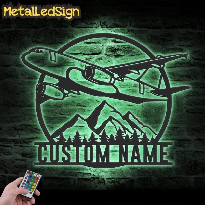 Custom Aircraft Hangar Metal Wall Art Led Light - Image 4