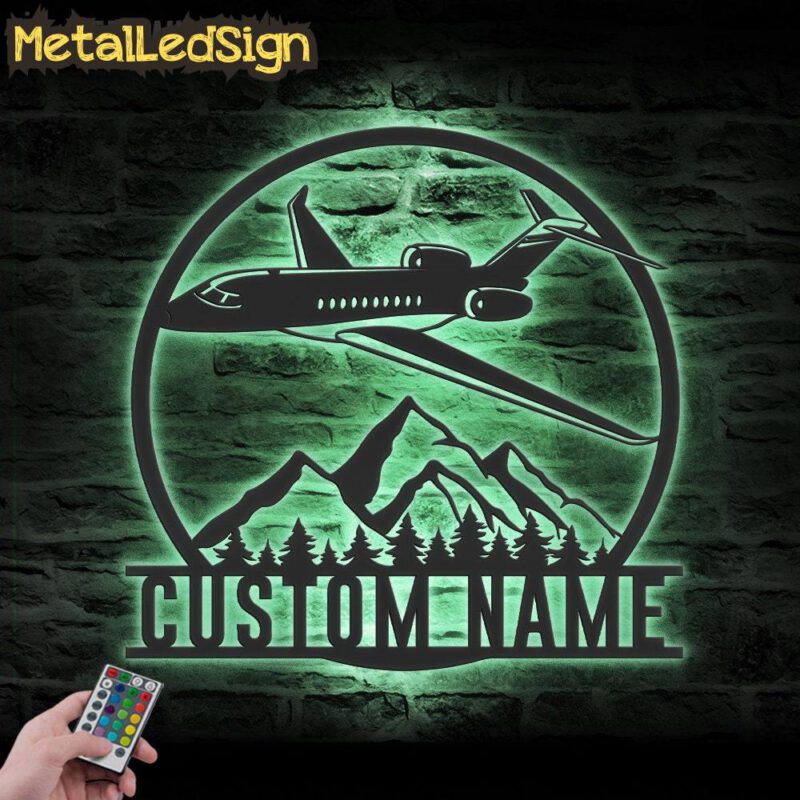 Custom Aircraft Hangar Metal Wall Art Led Light - Image 4