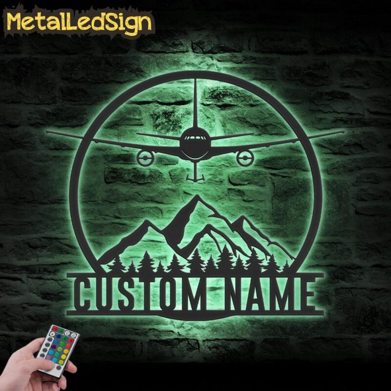 Custom Aircraft Hangar Metal Wall Art Led Light - Image 4