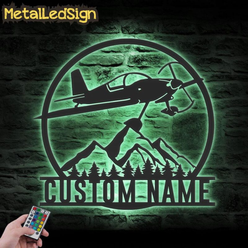 Custom Aircraft Hangar Metal Wall Art Led Light - Image 4