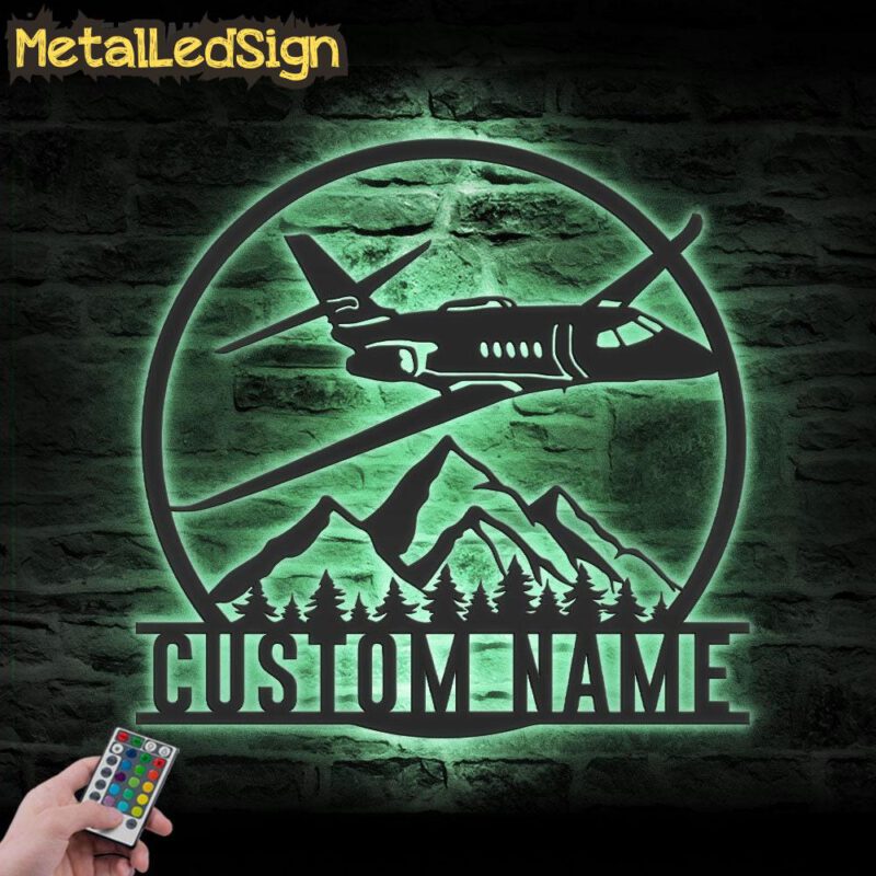 Custom Aircraft Hangar Metal Wall Art Led Light - Image 4