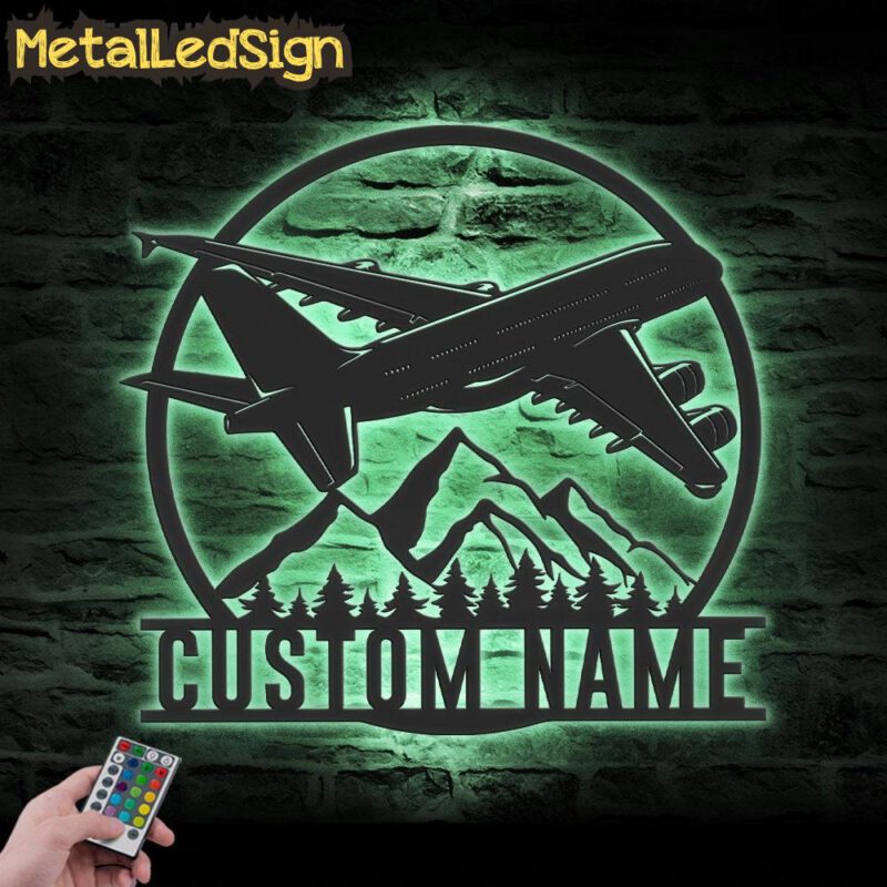 Custom Aircraft Hangar Metal Wall Art Led Light - Image 4