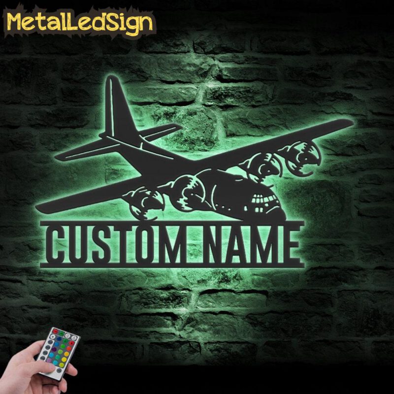 Custom Aircraft Hangar Metal Wall Art Led Light - Image 4