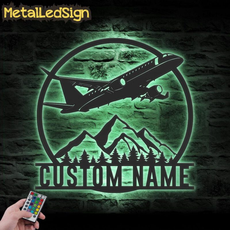 Custom Aircraft Hangar Metal Wall Art Led Light - Image 4