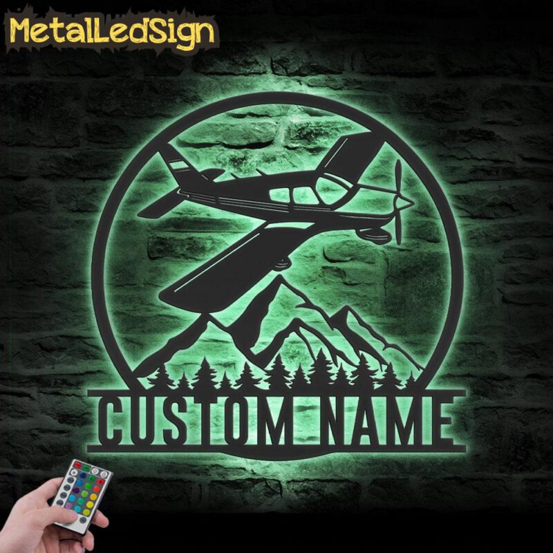 Custom Aircraft Hangar Metal Wall Art Led Light - Image 4