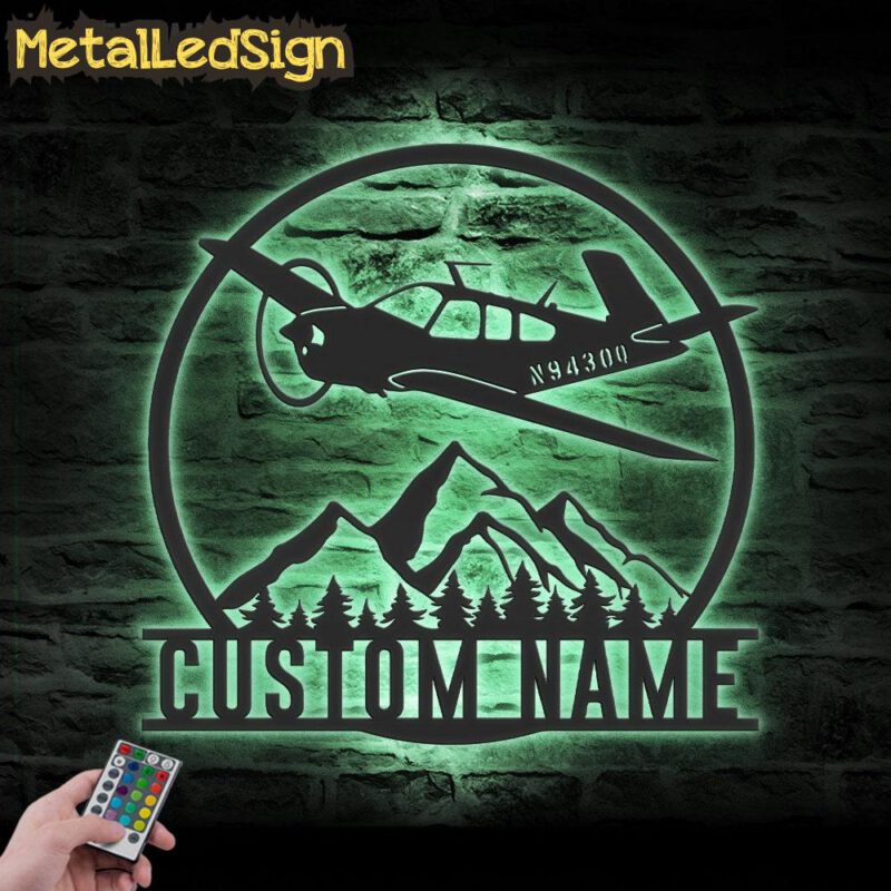 Custom Aircraft Hangar Metal Wall Art Led Light - Image 4