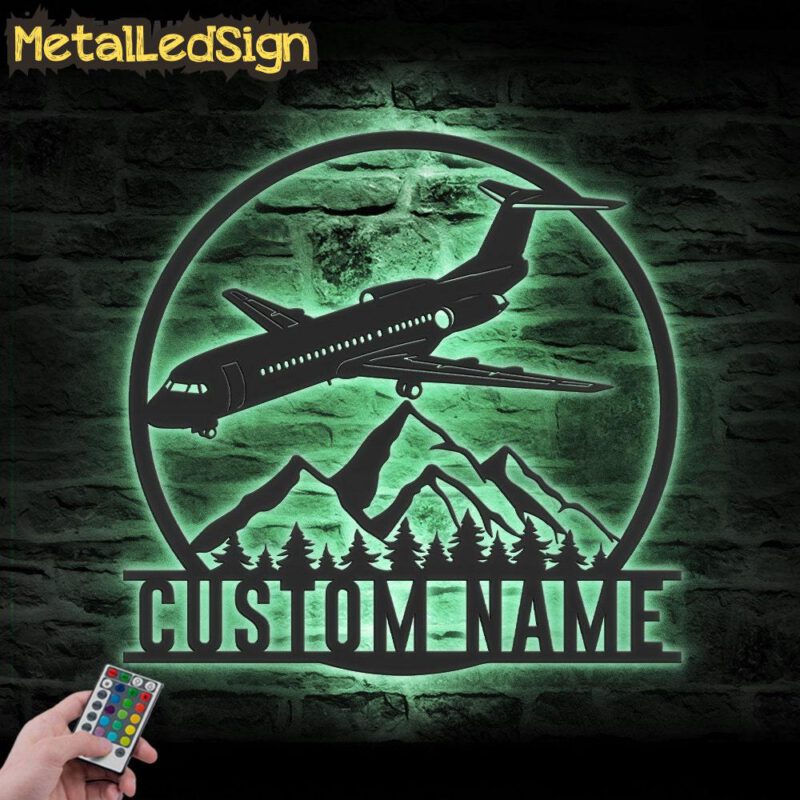 Custom Aircraft Hangar Metal Wall Art Led Light - Image 4