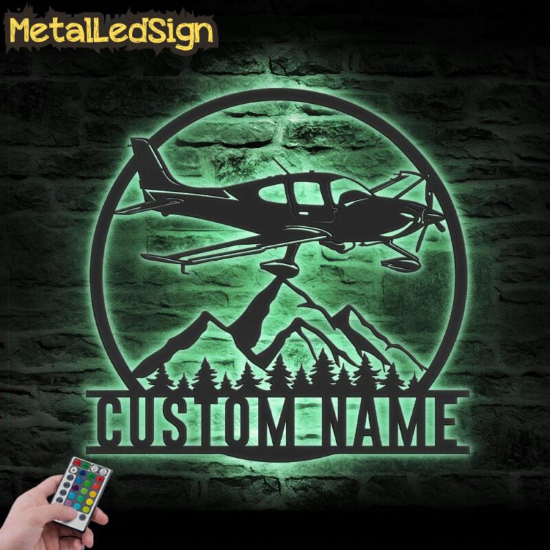 Custom Aircraft Hangar Metal Wall Art Led Light - Image 4