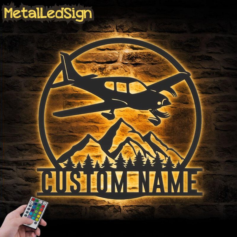 Custom Aircraft Hangar Metal Wall Art Led Light