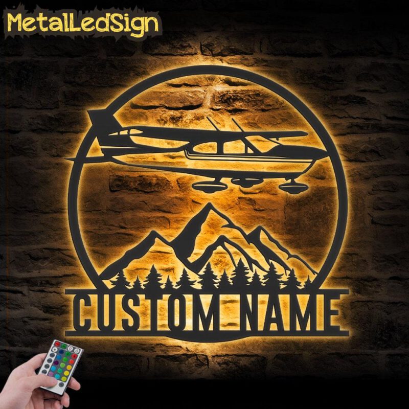 Custom Aircraft Hangar Metal Wall Art Led Light