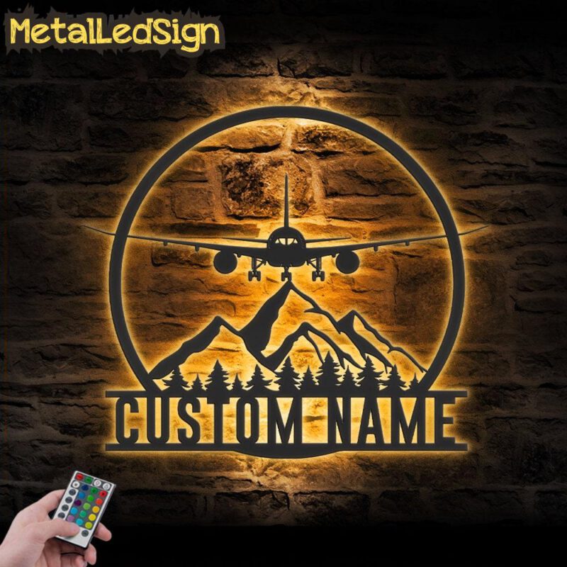 Custom Aircraft Hangar Metal Wall Art Led Light