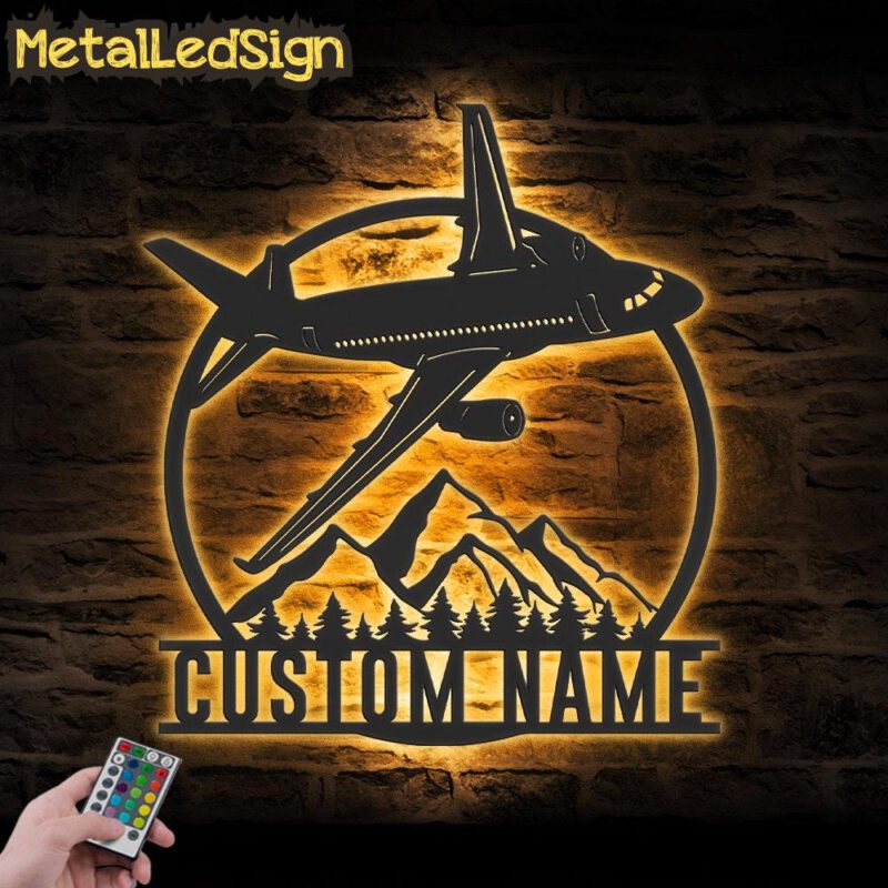 Custom Aircraft Hangar Metal Wall Art Led Light