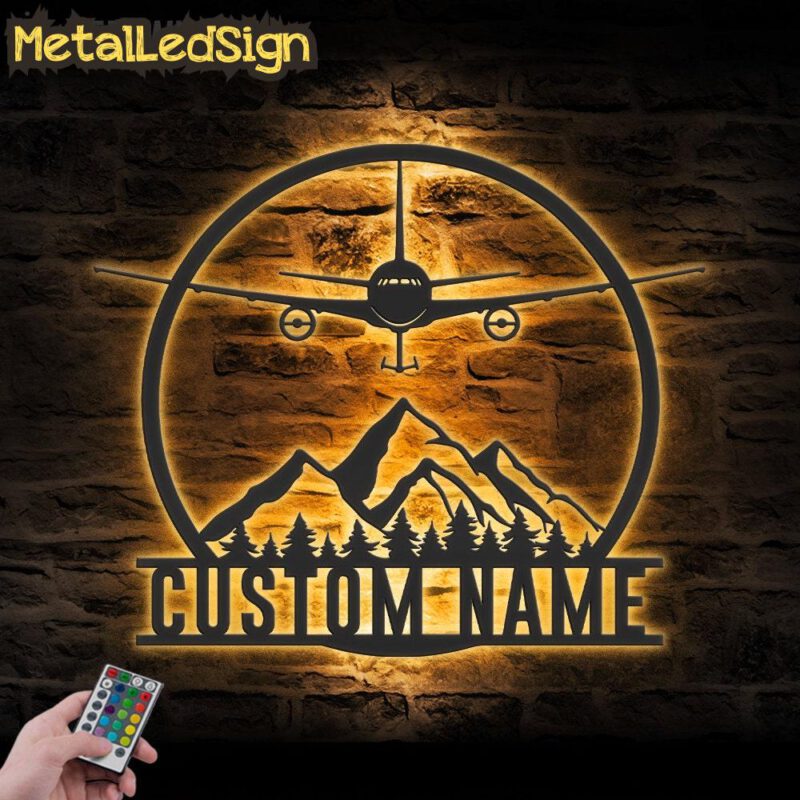 Custom Aircraft Hangar Metal Wall Art Led Light