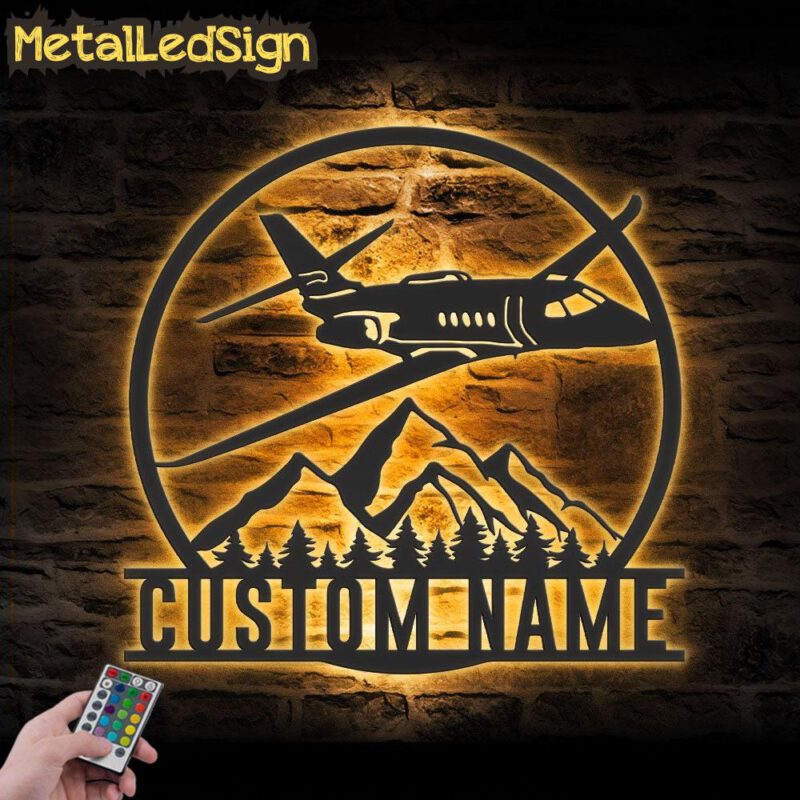 Custom Aircraft Hangar Metal Wall Art Led Light