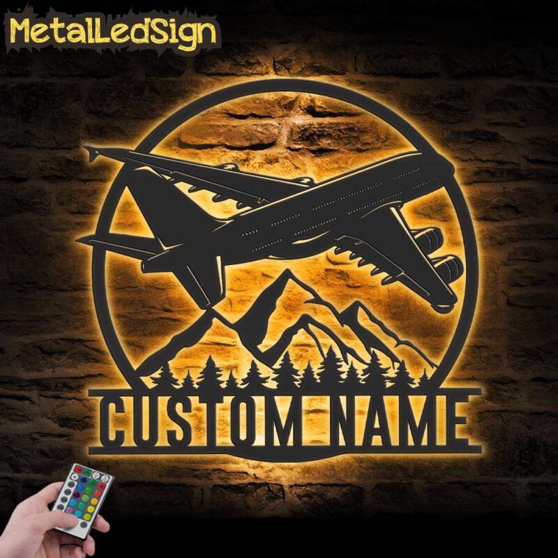 Custom Aircraft Hangar Metal Wall Art Led Light