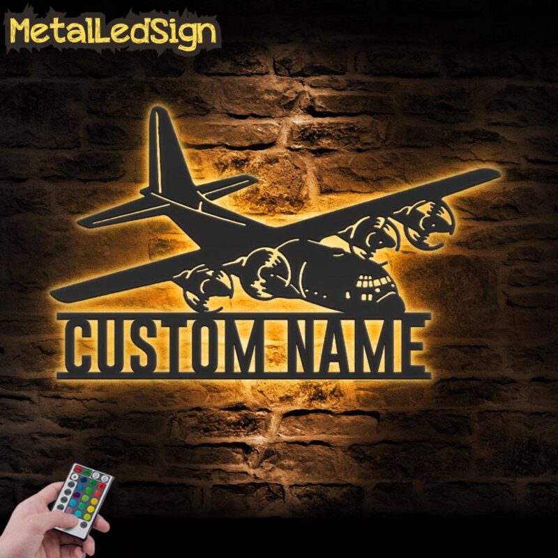 Custom Aircraft Hangar Metal Wall Art Led Light