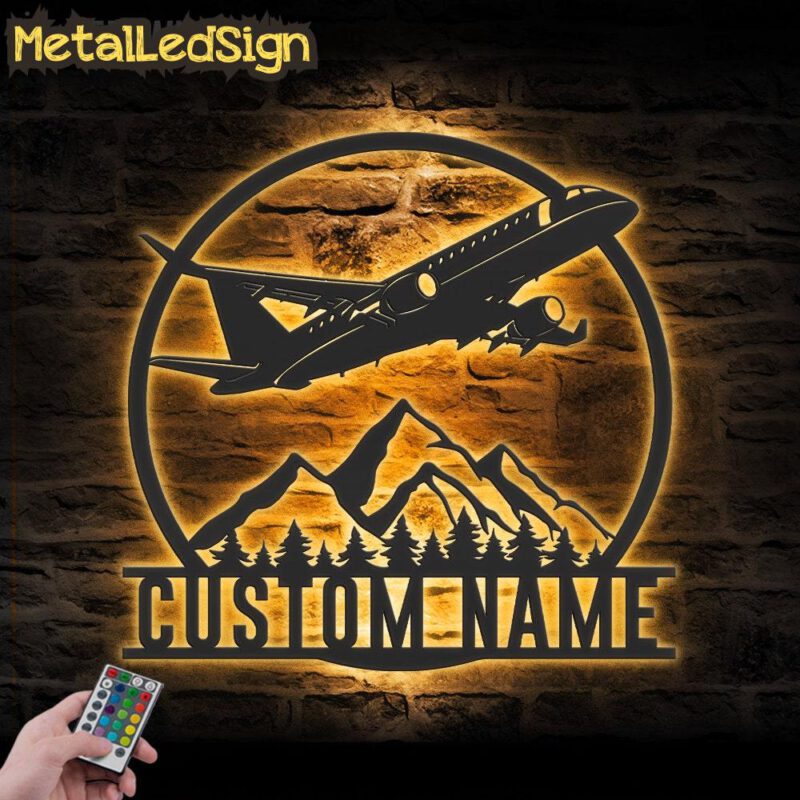 Custom Aircraft Hangar Metal Wall Art Led Light