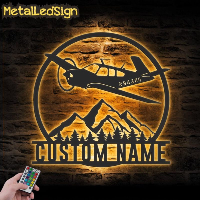 Custom Aircraft Hangar Metal Wall Art Led Light