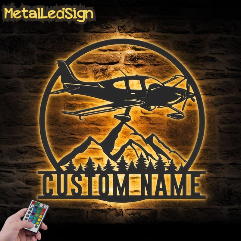 Custom Aircraft Hangar Metal Wall Art Led Light