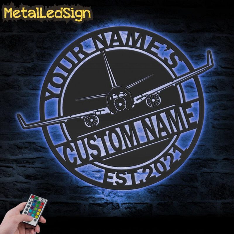 Custom Airplane Metal Wall Art Led Light - Image 2