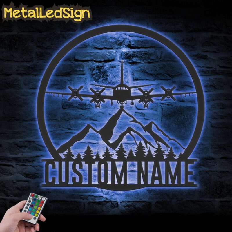 Custom Airplane Metal Wall Art Led Light - Image 2